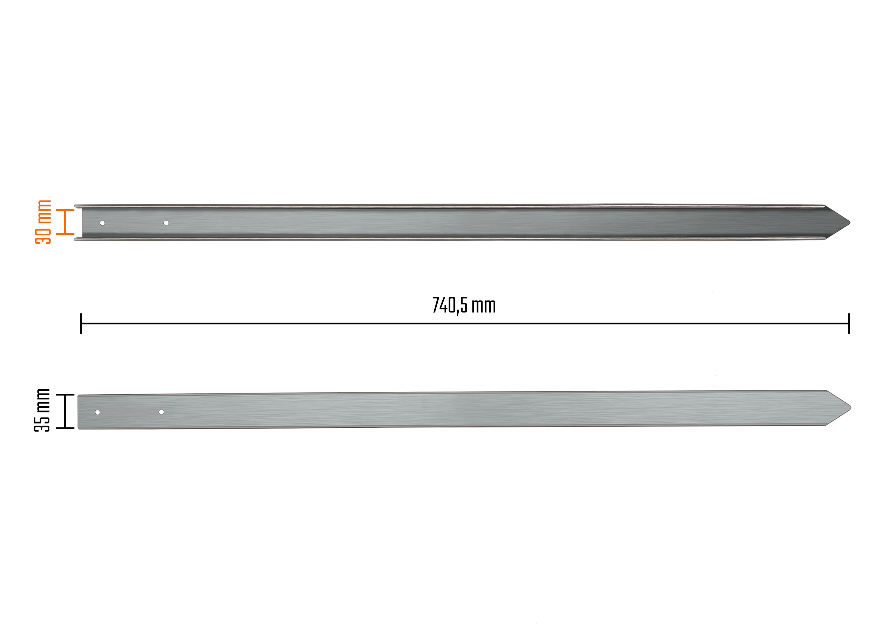 Edelstahl Einschlagpfosten 740 mm für Parkplatzschilder – inkl. Schrauben-4