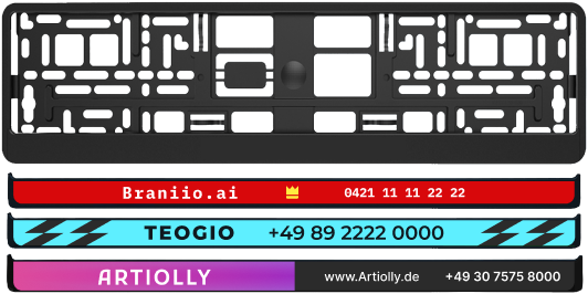 Kennzeichenhalter mit individuellem Wunschtext