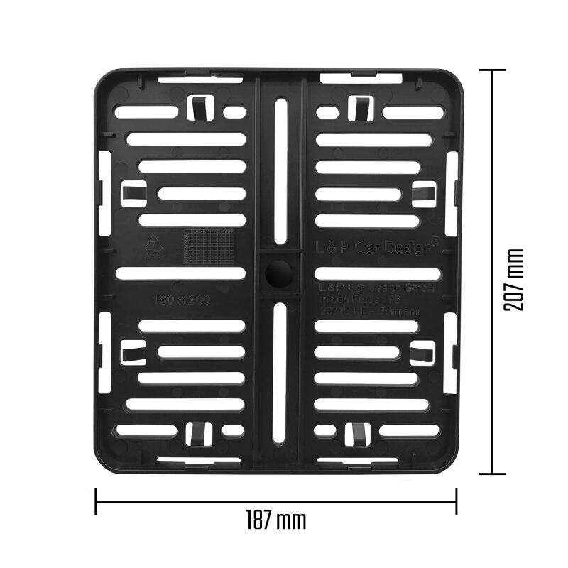 Motorrad Kennzeichenhalter 180x200 mm – rahmenlos, schwarz-1