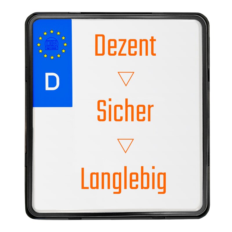 Motorrad Kennzeichenhalter 180x200 mm – rahmenlos, schwarz-4