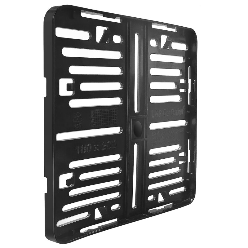Motorrad Kennzeichenhalter 180x200 mm – rahmenlos, schwarz-0